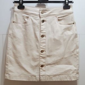 RW&CO button up skirt white/beige size 2